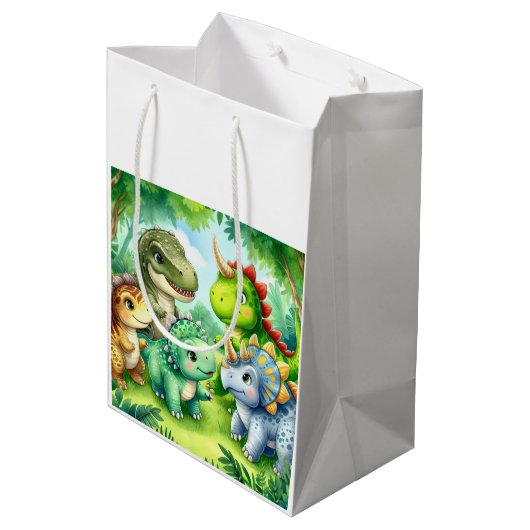 Dinosaur Medium Cadeauzakje (Achterkant Gekanteld)
