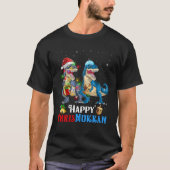 Dinosaur Menorasaur Chrismukkah Hanukkah Christmas T-shirt (Voorkant)