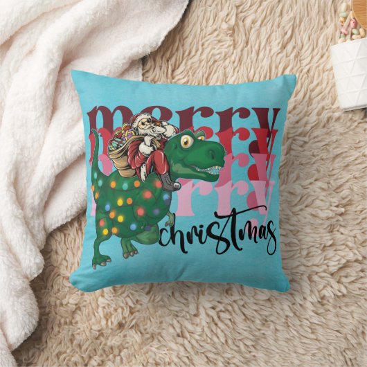 Dinosaur Merry Kerstkerstkerstkerstkerstkerstman Kussen (Deken)