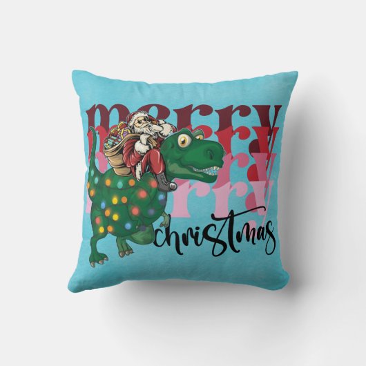 Dinosaur Merry Kerstkerstkerstkerstkerstkerstman Kussen (Achterkant)