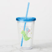 Dinosaur met ballonnen acryl drinkbeker (Achterkant)