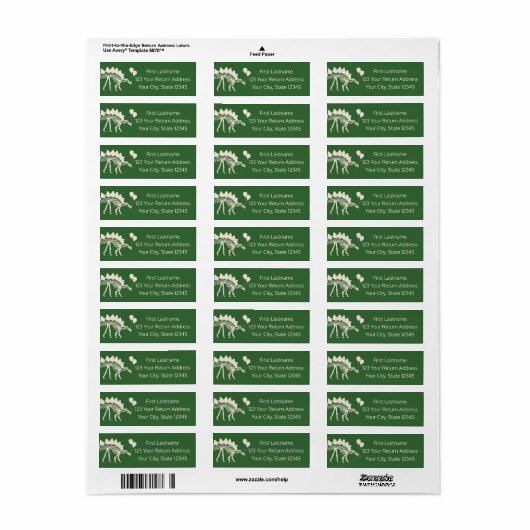 Dinosaur met ballonnen etiket (Full Sheet)