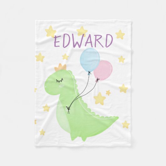 Dinosaur met ballonnen fleece deken (Voorkant)