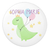 Dinosaur met ballonnen keramische knop (Voorkant)