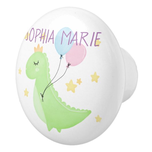 Dinosaur met ballonnen keramische knop (Rechts)