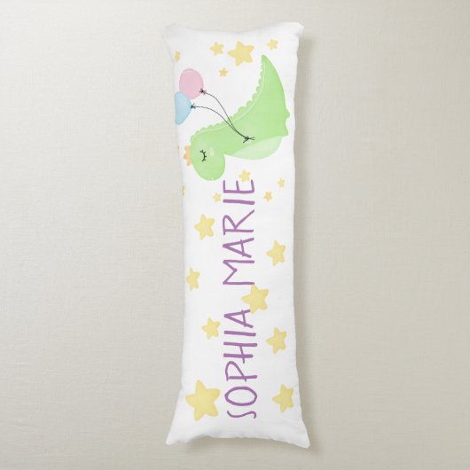 Dinosaur met ballonnen lichaamskussen (Voorkant Verticaal)