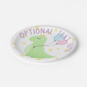 Dinosaur met ballonnen papieren bordje (Gekanteld)