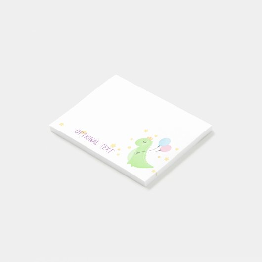 Dinosaur met ballonnen post-it® notes (Schuin)