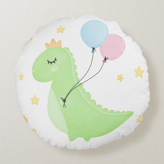 Dinosaur met ballonnen rond kussen (Achterkant)