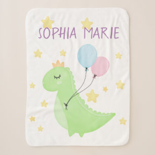 Dinosaur met ballonnen sherpa deken