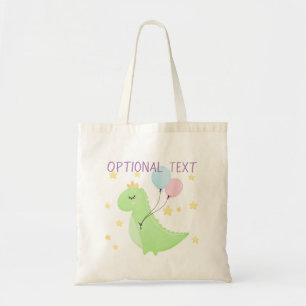 Dinosaur met ballonnen tote bag