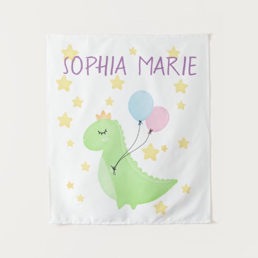 Dinosaur met ballonnen wandkleed (Voorkant)