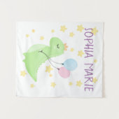 Dinosaur met ballonnen wandkleed (Voorkant (horizontaal))