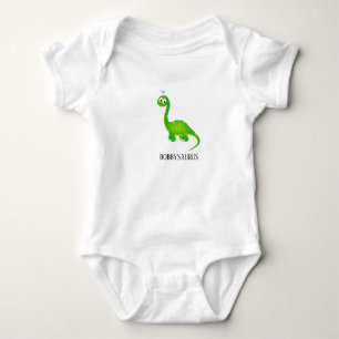 Dinosaur met Birdie en de naam van het kind Romper