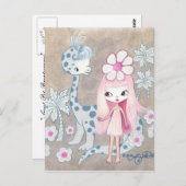 Dinosaur met Cavegirl Briefkaart (Voorkant / Achterkant)