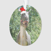 Dinosaur met kerstcadeau Pet Ornament (voorkant)