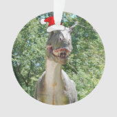 Dinosaur met kerstcadeau Pet Ornament (voorkant)