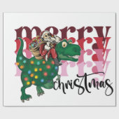 Dinosaur met kerstmis cadeaupapier (Vlak)