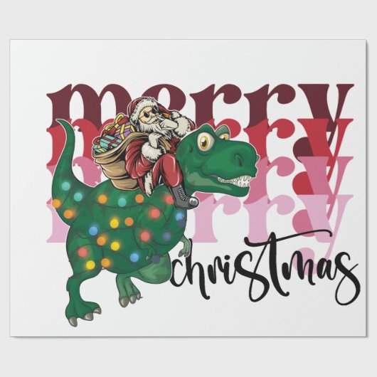 Dinosaur met kerstmis cadeaupapier (Vlak)