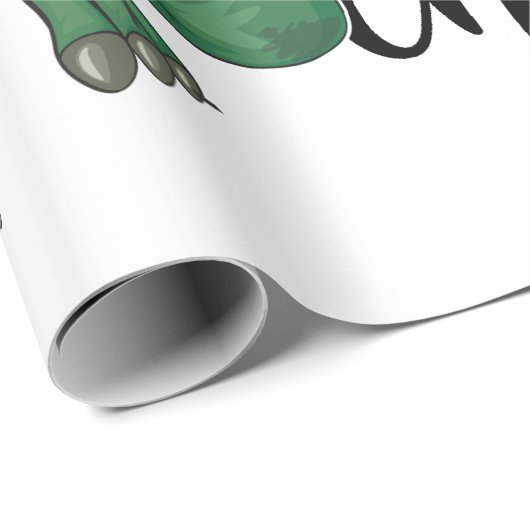 Dinosaur met kerstmis cadeaupapier (Rol Hoek)