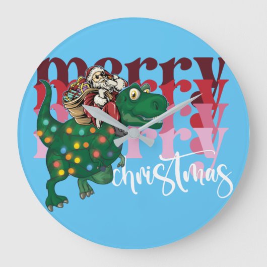 Dinosaur met kerstmis grote klok (Voorkant)