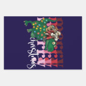 Dinosaur met kerstmis inpakpapier vel (Voorkant)