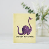 Dinosaur met Mustaches Briefkaart (Staand voorkant)