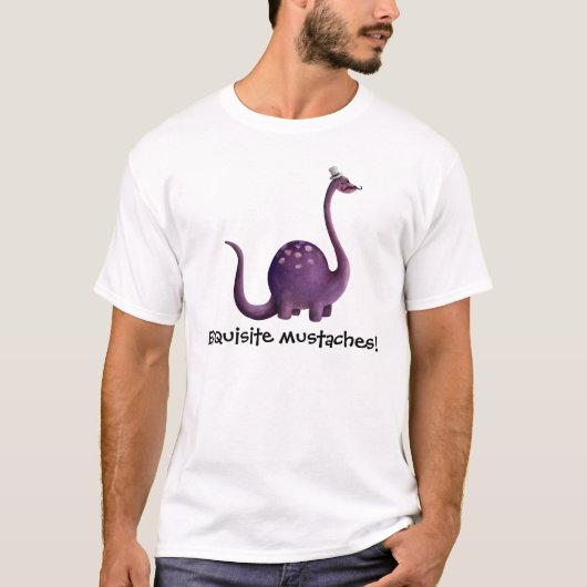 Dinosaur met Mustaches T-shirt (Voorkant)