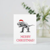 DINOSAUR MET SANTA HAT CHRISTMAS CARD KAART (Staand voorkant)