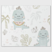 Dinosaur met watermeloen cadeaupapier (Vlak)