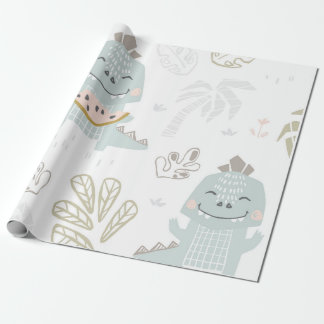 Dinosaur met watermeloen cadeaupapier
