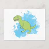 Dinosaur met Waterverf Background Design Briefkaart (Voorkant)