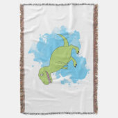Dinosaur met Waterverf Background Design Deken (Voorkant Verticaal)