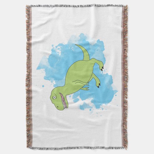 Dinosaur met Waterverf Background Design Deken (Voorkant Verticaal)