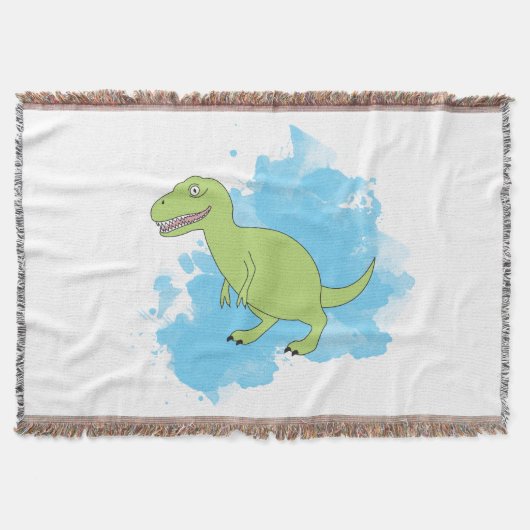 Dinosaur met Waterverf Background Design Deken (Voorkant)
