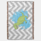 Dinosaur met Waterverf Background Design Deken (Voorkant Verticaal)