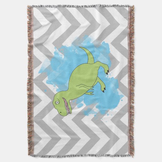 Dinosaur met Waterverf Background Design Deken (Voorkant Verticaal)
