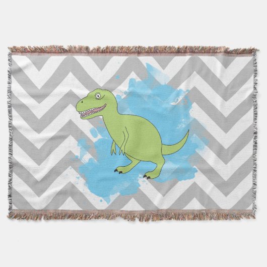 Dinosaur met Waterverf Background Design Deken (Voorkant)