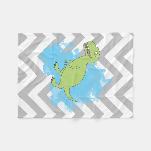 Dinosaur met Waterverf Background Design Fleece Deken (Voorkant (Horizontaal))