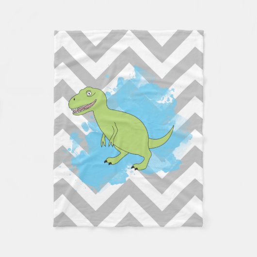 Dinosaur met Waterverf Background Design Fleece Deken (Voorkant)