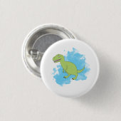 Dinosaur met Waterverf Background Design Ronde Button 3,2 Cm (Voorkant /achterkant)