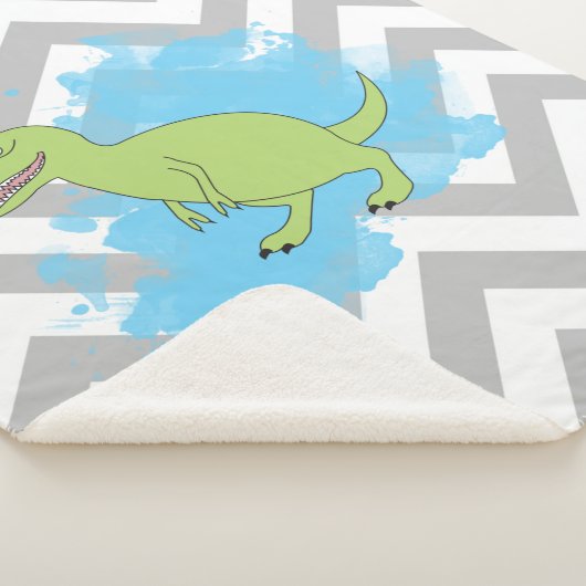 Dinosaur met Waterverf Background Design Sherpa Deken (3/4)