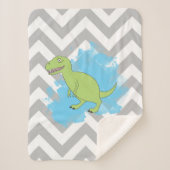 Dinosaur met Waterverf Background Design Sherpa Deken (Voorkant)