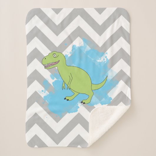 Dinosaur met Waterverf Background Design Sherpa Deken (Voorkant)