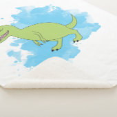 Dinosaur met Waterverf Background Design Sherpa Deken (3/4)