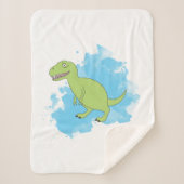 Dinosaur met Waterverf Background Design Sherpa Deken (Voorkant)