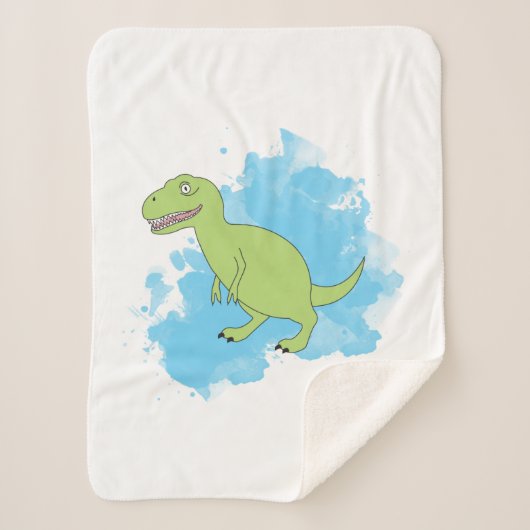 Dinosaur met Waterverf Background Design Sherpa Deken (Voorkant)