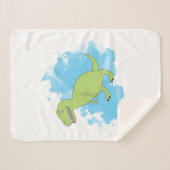 Dinosaur met Waterverf Background Design Sherpa Deken (Voorkant (horizontaal))