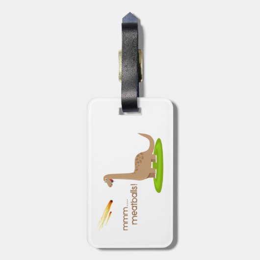 Dinosaur Meteor Meatballen Bagagelabel (Achterkant verticaal)
