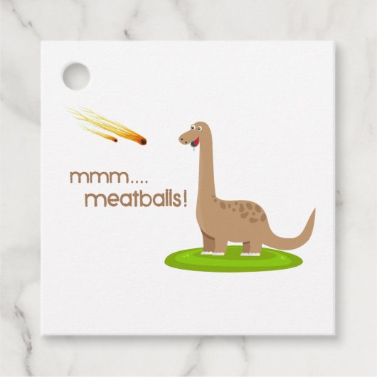 Dinosaur Meteor Meatballen Bedankjes Labels (Voorkant)